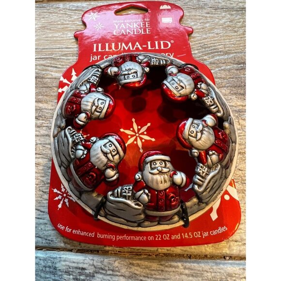 illuma Lid Yankee Candle Ring of Santa Claus New Christmas Cover Gift Idea Metal - Picture 1 of 4